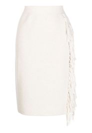 Onefifteen fringe-detail midi dress - Bianco