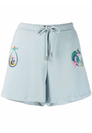 Opening Ceremony Shorts con ricamo - Blu