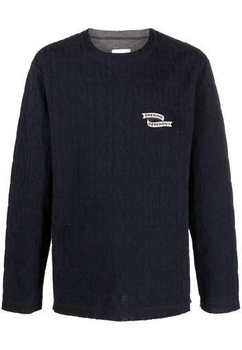 Opening Ceremony logo-embroidered cable-knit jumper - Blu