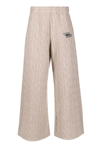 Opening Ceremony logo-embroidered cable-knit trousers - Toni neutri