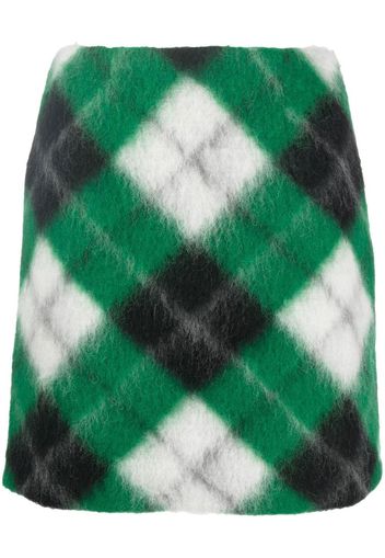 Opening Ceremony check-print mini skirt - Verde