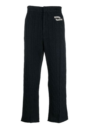 Opening Ceremony embroidered-logo cable knit trousers - Blu