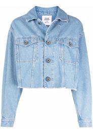 Opening Ceremony logo-print cropped denim jacket - Blu