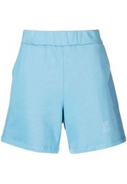 Opening Ceremony logo-embroidered cotton track shorts - Blu