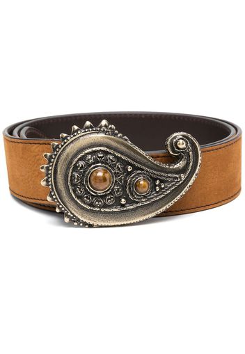 Orciani paisley-plaque leather belt - Toni neutri