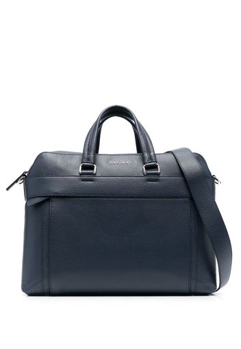 Orciani zip-up leather briefcase - Blu