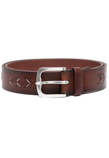 Orciani embroidered leather belt - Marrone