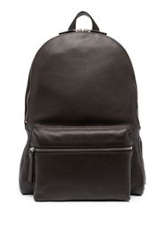 Orciani logo-plaque leather backpack - Marrone