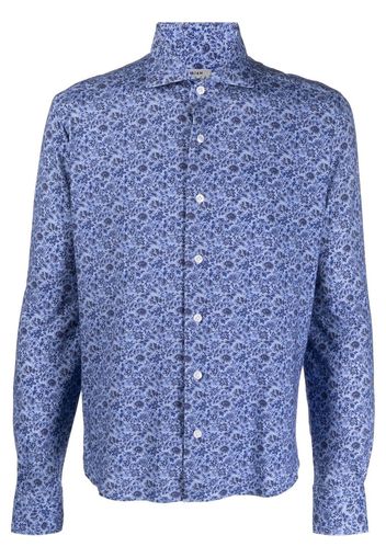Orian floral-print spread-collar shirt - Blu
