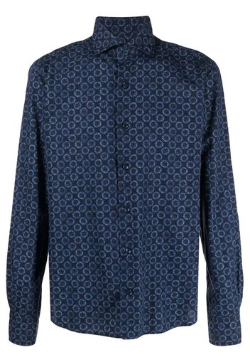 Orian floral-print cotton shirt - Blu
