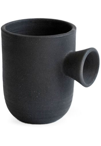 Origin Made Charred Cup clay vase (13cm) - Nero