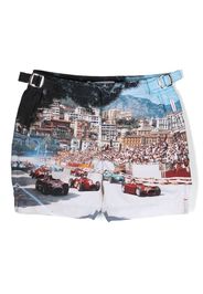 Orlebar Brown Kids photograph-print swim shorts - Blu