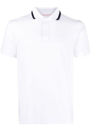 Orlebar Brown Polo Dominic con bordo a righe - Bianco