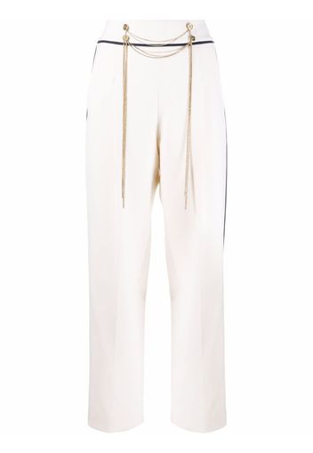 Oscar de la Renta chain-detail tailored trousers - Toni neutri