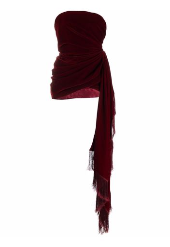 Oscar de la Renta draped velvet minidress - Rosso