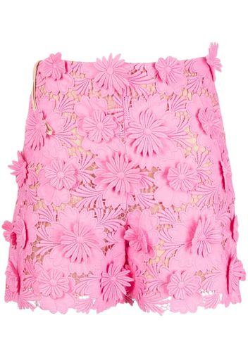 Oscar de la Renta Shorts in pizzo a fiori - Rosa