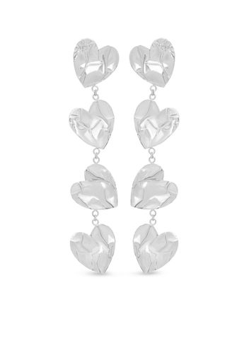 Oscar de la Renta Crushed Heart drop earrings - Argento