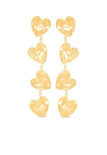 Oscar de la Renta Crushed Heart drop earrings - Oro