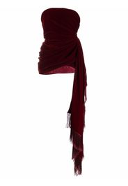 Oscar de la Renta draped velvet minidress - Rosso