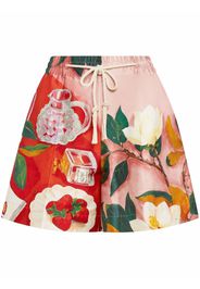 Oscar de la Renta Shorts a fiori - Rosa