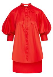 Oscar de la Renta bow-detail short-sleeve blouse - Rosso