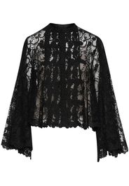 Oscar de la Renta floral-lace detail blouse - Nero