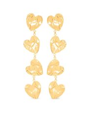 Oscar de la Renta Crushed Heart drop earrings - Oro