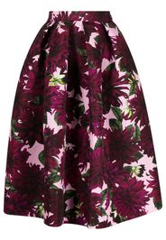 Oscar de la Renta Gonna Dahlia midi a fiori - Rosso