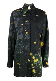 Oscar de la Renta Firefly-print long-sleeve shirt - Nero