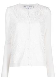 Oscar de la Renta chantilly-lace long-sleeve cardigan - Bianco