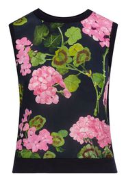 Oscar de la Renta Top a fiori - Blu