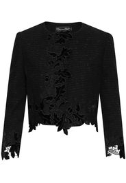 Oscar de la Renta Giacca crop con pizzo - Nero