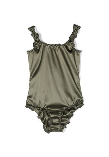 Oseree Kids satin-finish swimsuit - Verde