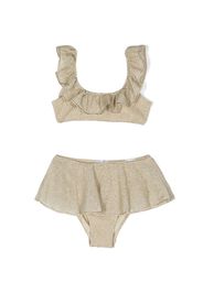 Oseree Kids metallic high-waisted bikini set - Oro