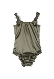 Oseree Kids satin-finish swimsuit - Verde