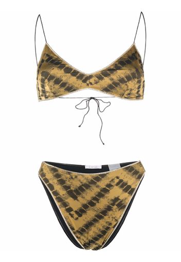 Oséree abstract-print tie-fastening bikini set - Toni neutri