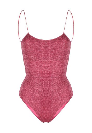 Oséree Lumière metallic-effect swimsuit - Rosa