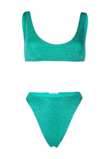 Oséree metallic-threading bikini set - Blu