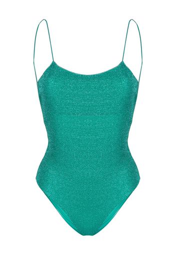 Oséree Lumière metallic-effect swimsuit - Verde