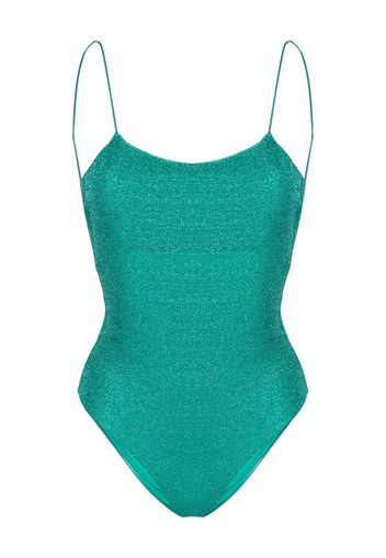 Oséree Lumière Lacé metallic-effect swimsuit - Blu