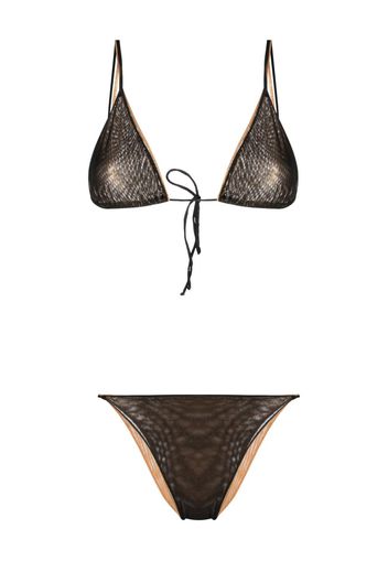 Oséree Bikini a triangolo con doppio strato - Nero