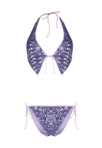 Oséree sequin-embellished halterneck bikini - Viola