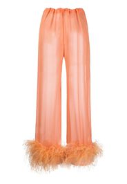 Oséree sheer ostrich feather trousers - Arancione