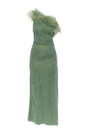 Oséree feather-trimmed gown - Verde