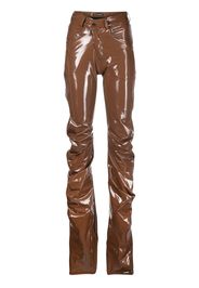 Ottolinger draped patent-leather trousers - Marrone