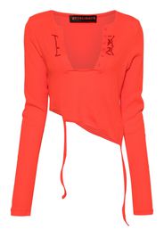Ottolinger asymmetric organic-cotton top - Rosso
