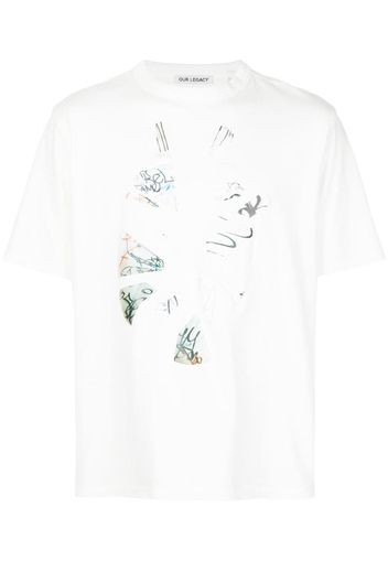 patchwork print T-shirt