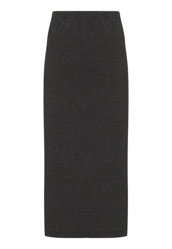 ribbed knit tube midi skirt