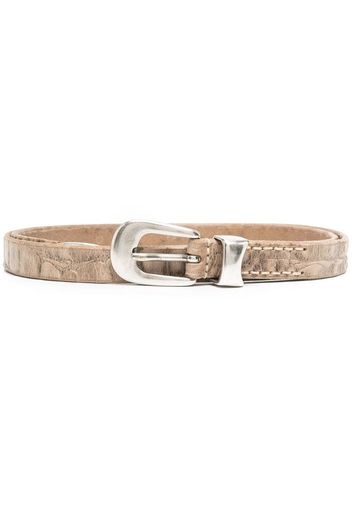 embossed gator effect belt