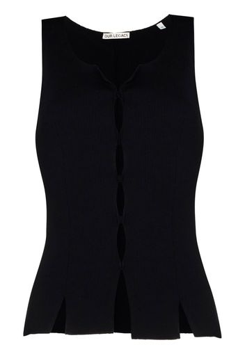 Our Legacy RACE SINGLET TOP SLVLSS - Nero